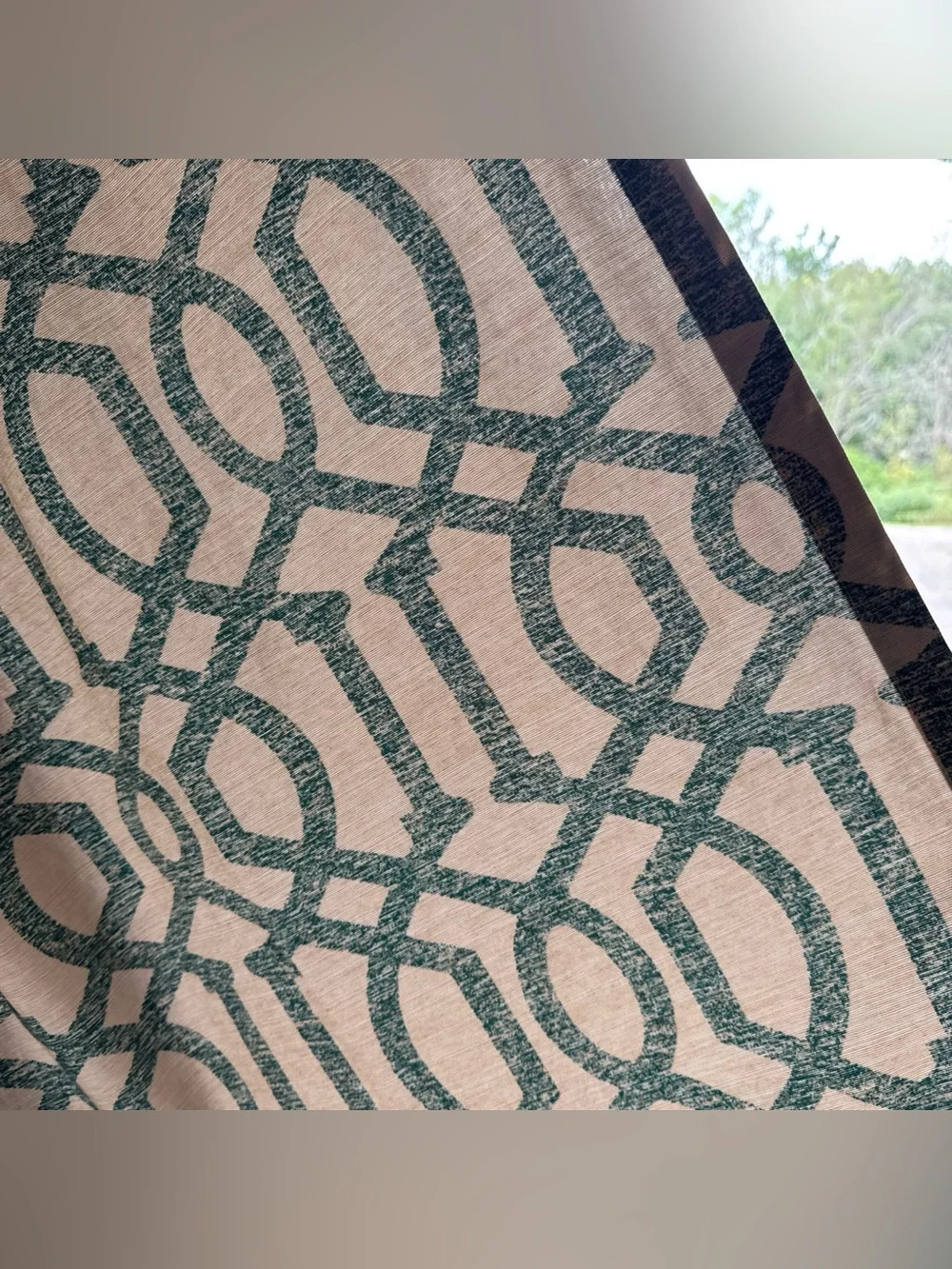 Set of 2 Teal/White Geometric Curtain Panels 52x84 Cotton Blend Target
